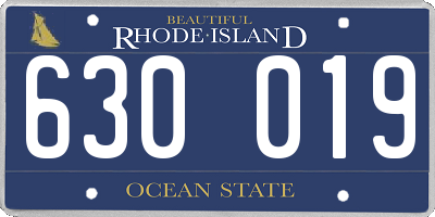 RI license plate 630019