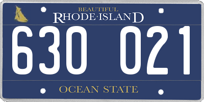 RI license plate 630021