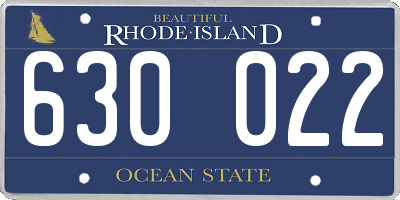 RI license plate 630022