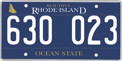 RI license plate 630023