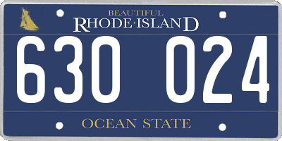 RI license plate 630024