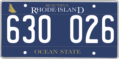 RI license plate 630026