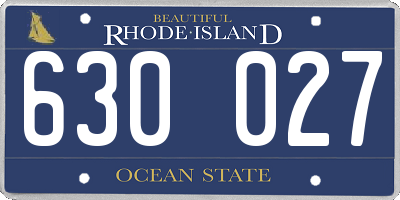RI license plate 630027