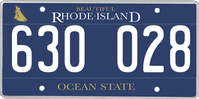 RI license plate 630028