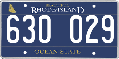 RI license plate 630029