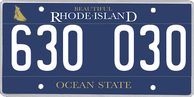RI license plate 630030
