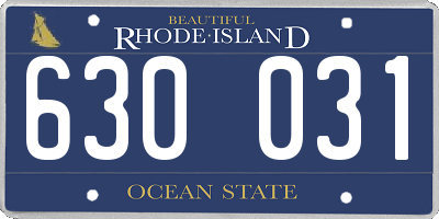 RI license plate 630031