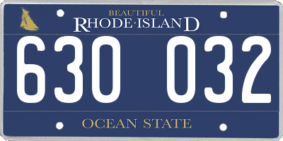 RI license plate 630032