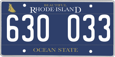 RI license plate 630033