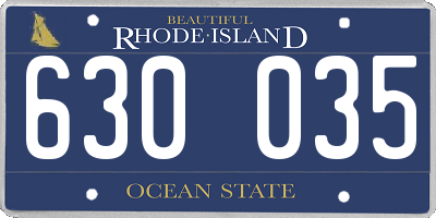 RI license plate 630035
