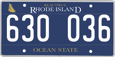 RI license plate 630036