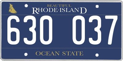 RI license plate 630037