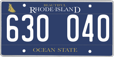 RI license plate 630040