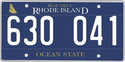 RI license plate 630041
