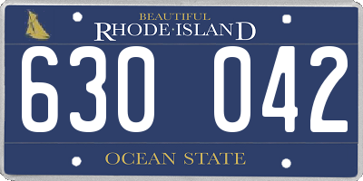 RI license plate 630042