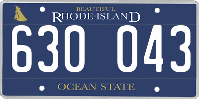 RI license plate 630043