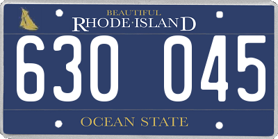 RI license plate 630045