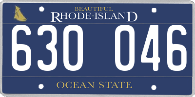 RI license plate 630046