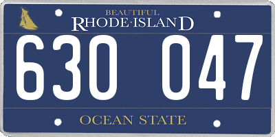 RI license plate 630047