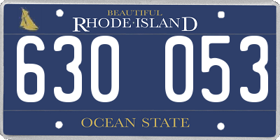 RI license plate 630053