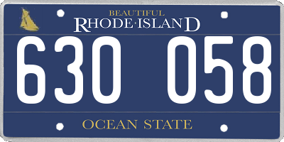 RI license plate 630058