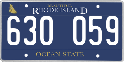 RI license plate 630059