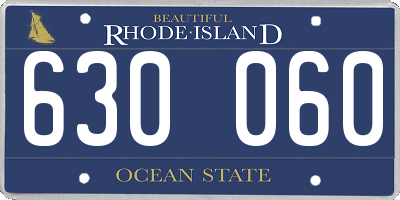 RI license plate 630060