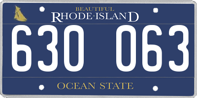 RI license plate 630063