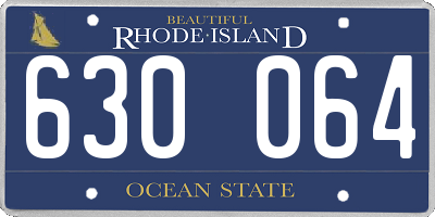 RI license plate 630064