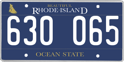 RI license plate 630065