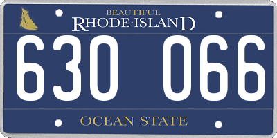 RI license plate 630066
