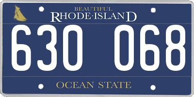 RI license plate 630068