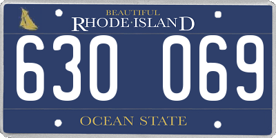 RI license plate 630069