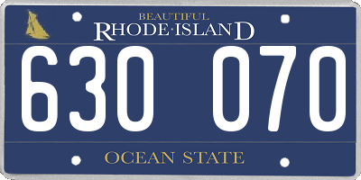 RI license plate 630070