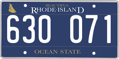 RI license plate 630071