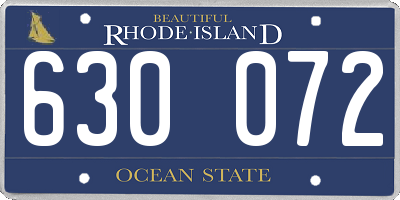 RI license plate 630072
