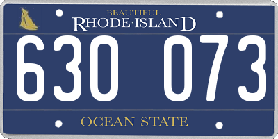 RI license plate 630073