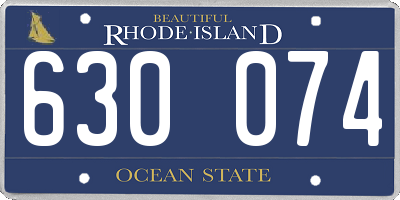 RI license plate 630074