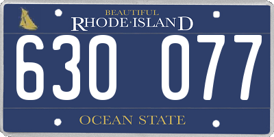 RI license plate 630077