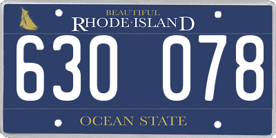 RI license plate 630078