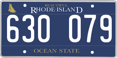 RI license plate 630079