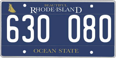 RI license plate 630080