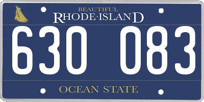 RI license plate 630083
