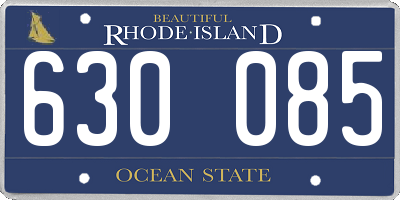 RI license plate 630085