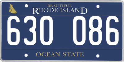 RI license plate 630086