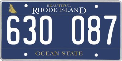 RI license plate 630087