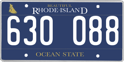 RI license plate 630088