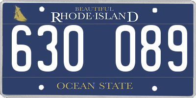 RI license plate 630089