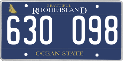 RI license plate 630098