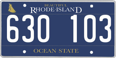 RI license plate 630103